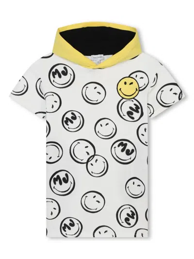 Marc Jacobs Kids' X Smiley World Smiley Face-print Cotton Minidress In White