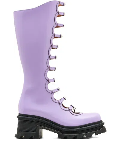 Marc Jacobs Xdr. Martens 160mm The Kiki Cut-out Boots In Purple