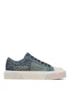 Marc Jacobs The Patchwork Denim Low-top Sneakers In Blue