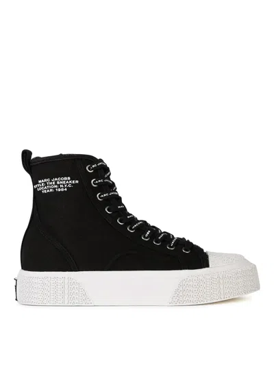 MARC JACOBS THE HIGH TOP BLACK CANVAS SNEAKERS