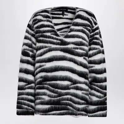 Marc Jacobs Zebra Patterned Jumper In Wool Blend In White