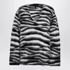 Marc Jacobs Zebra-patterned Jumper In Wool Blend In Black