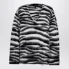 Marc Jacobs Zebra-patterned Jumper In Wool Blend Women In Black
