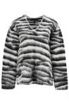 Marc Jacobs Wool Blend Zebra Patterned V Neck Jumper In Black/white (white)