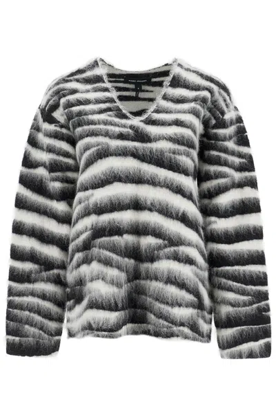 MARC JACOBS ZEBRA PRINT WOOL AND MOHAIR SWEATER