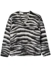 Marc Jacobs Wool Blend Zebra Patterned V Neck Jumper In Animalier1