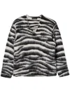 Marc Jacobs Wool Blend Zebra Patterned V Neck Jumper In Zebrato