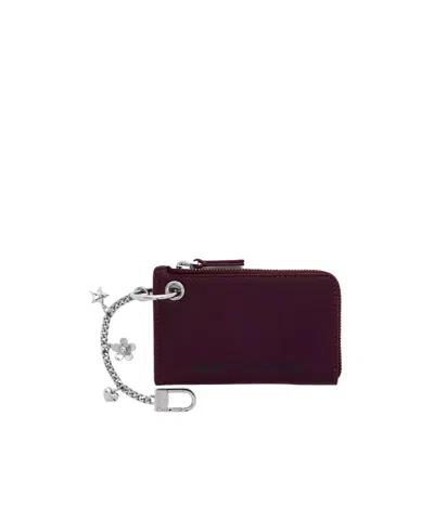 Marc Jacobs Zip-around Bag Charm In Purple