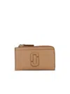 Marc Jacobs Camel Leather Card Holder In Brown