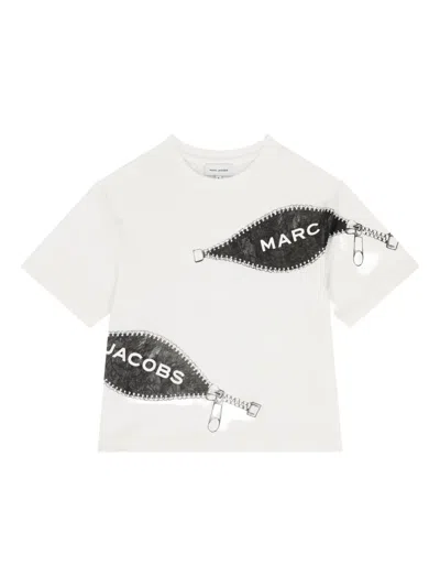 Marc Jacobs Kids' Zip Graphic T-shirt In White