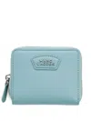Marc Jacobs Zip Leather Wallet In Blue