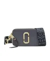 Marc Jacobs The Snapshot Logo Plaque Crossbody Bag In Black