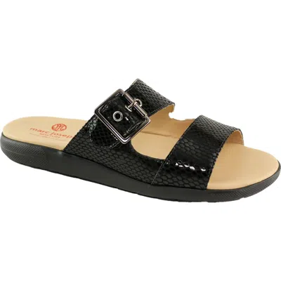 Marc Joseph Bayside Lane Womens Round Toe Comfy Slide Sandals In Black