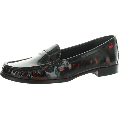 Marc Joseph East Village Womens Patent Leather Slip On Penny Loafers In Multi