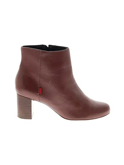 Pre-owned Marc Joseph New York Ankle Boots In Burgundy