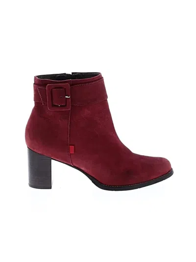 Pre-owned Marc Joseph New York Ankle Boots In Burgundy