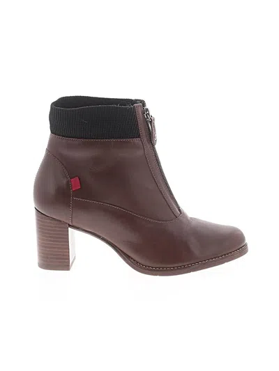 Pre-owned Marc Joseph New York Ankle Boots In Burgundy