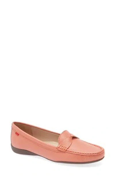 Marc Joseph New York Beverly Penny Loafer In Coral Grainy