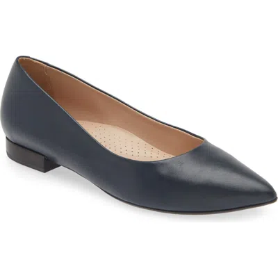 Marc Joseph New York Bianca Pointed Toe Pump In Navy Soft Leather