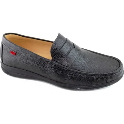 Marc Joseph New York Blake Road Penny Loafer In Black Grainy/black Sole