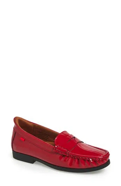 Marc Joseph New York Brightwater Ave Patent Penny Loafer In Red Patent