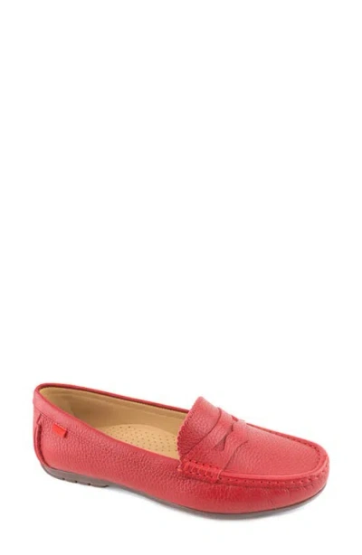 Marc Joseph New York Carrol Street 2.0 Penny Loafer In Campari Grainy