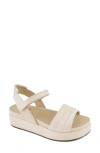 Marc Joseph New York Catherine Lane Ankle Strap Platform Wedge Sandal In Beige Svelte Patent