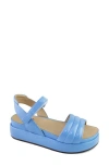 Marc Joseph New York Catherine Lane Ankle Strap Platform Wedge Sandal In Sky Blue Svelte Patent