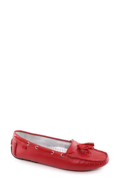 Marc Joseph New York Cherry Street Tassel Flat In Campari Nappa