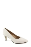 Marc Joseph New York Cortland St. Leather Pump In White Snake