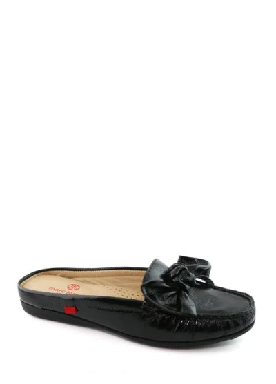 Marc Joseph New York Diane St Slip On Leather Bow Mule In Black