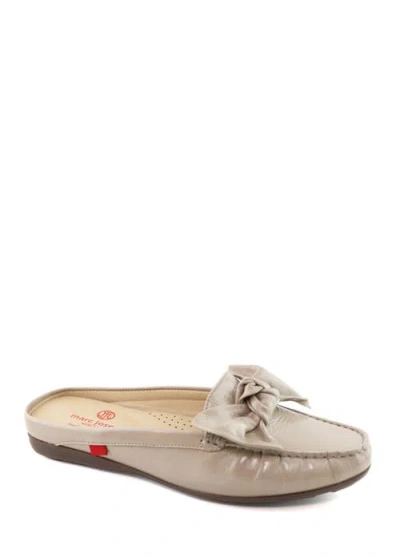 Marc Joseph New York Diane St Slip On Leather Bow Mule In Gray