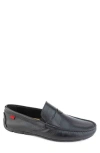 Marc Joseph New York Hamilton Penny Strap Driving Loafer In Black Grainy