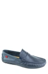 Marc Joseph New York Eagle Rd Penny Loafer In Navy Grainy