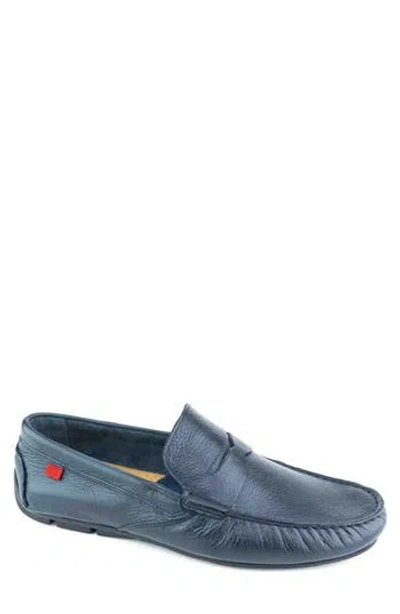 Marc Joseph New York Eagle Rd Penny Loafer In Navy Grainy