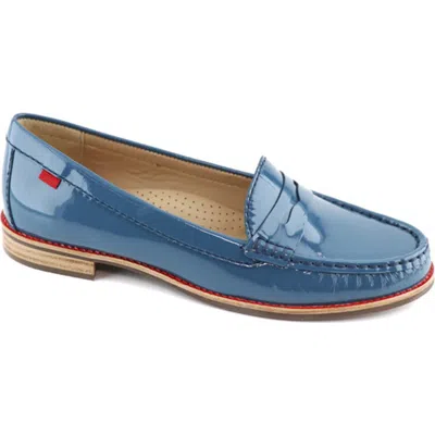 Marc Joseph New York East Village Patent Leather Penny Loafer In Blue