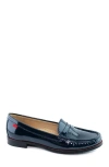 Marc Joseph New York East Village Patent Leather Penny Loafer In Blue