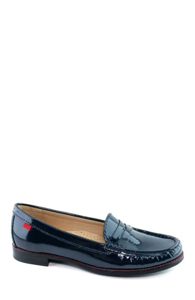 Marc Joseph New York East Village Patent Leather Penny Loafer In Blue