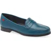 Marc Joseph New York East Village Penny Loafer In Petrol Napa