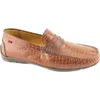 Marc Joseph New York Hamilton Penny Strap Driving Loafer In Cognac Croco