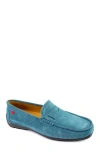 Marc Joseph New York Hamilton Place  Leather Penny Driver Loafer In Blue