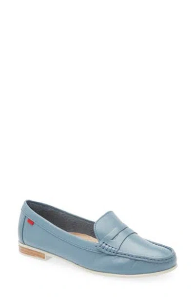 Marc Joseph New York Hamptons Penny Loafer In Frost Blue Napa/white Sole
