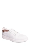 Marc Joseph New York Harbor Road Hands Free Technology Lightweight Leather Perforated Sneaker In White