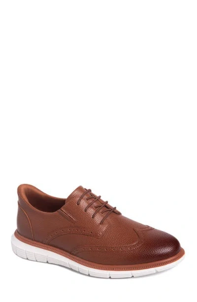 Marc Joseph New York Hill Street Hands Free Technology Leather Wingtip Casual Oxford In Brown