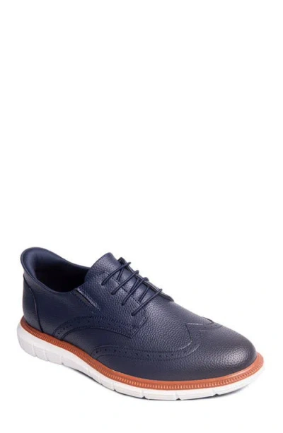 Marc Joseph New York Hill Street Hands Free Technology Leather Wingtip Casual Oxford In Blue