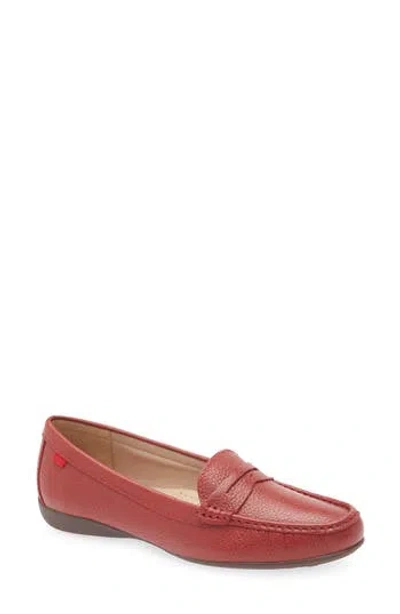 Marc Joseph New York Lexington Penny Loafer In Red Grainy