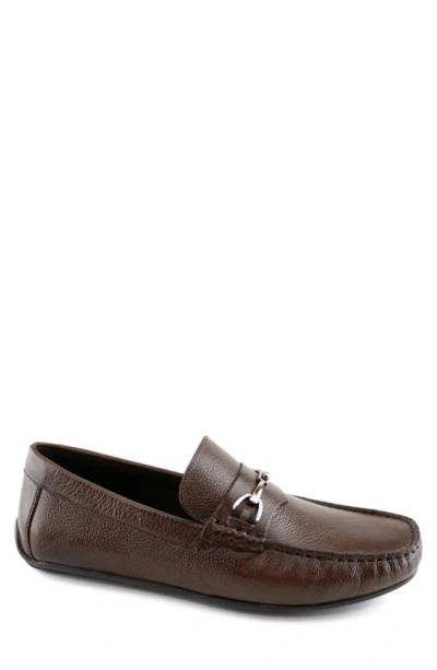 Marc Joseph New York Liberty Ave Loafer Driving Shoe In Brown Grainy