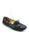 Marc Joseph New York Marc Joseph Womens Shiny Suede Square Toe Driving Shoes Loafers Navy In Blue