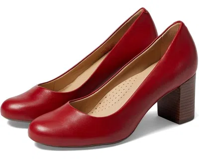 MARC JOSEPH NEW YORK MIDTOWN PUMP WOMEN'S RED LEATHER BLOCK HEEL ZOGG657