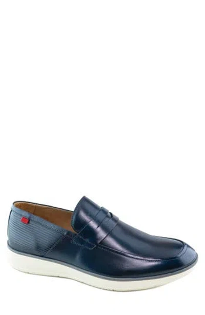 Marc Joseph New York Morris St Penny Loafer In Navy Napa